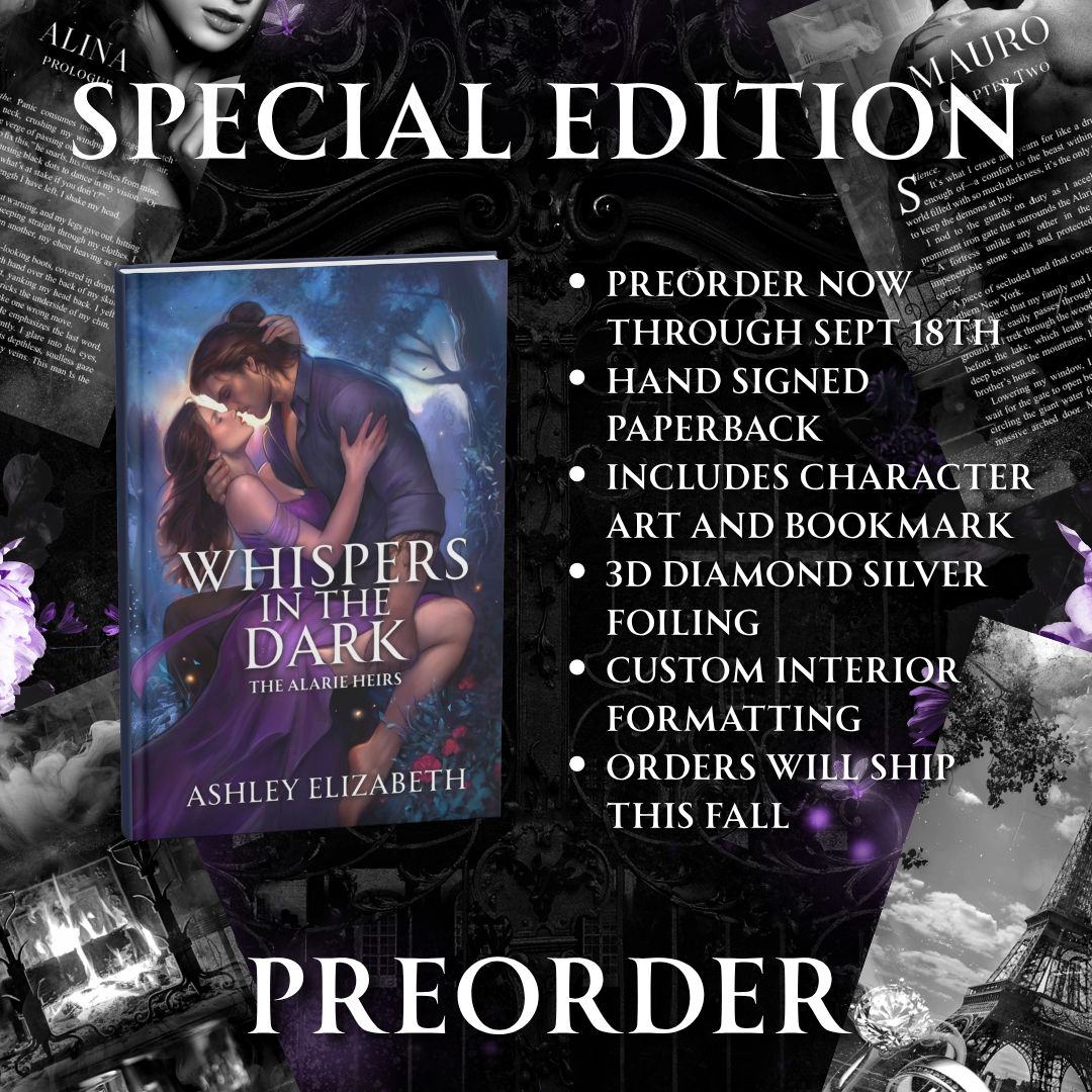 Special Edition cover of Whispers in the Dark. Paperback 5.5 x 8.5 featuring 3D Diamond Silver foiling and cover art by Bethany Gilbert